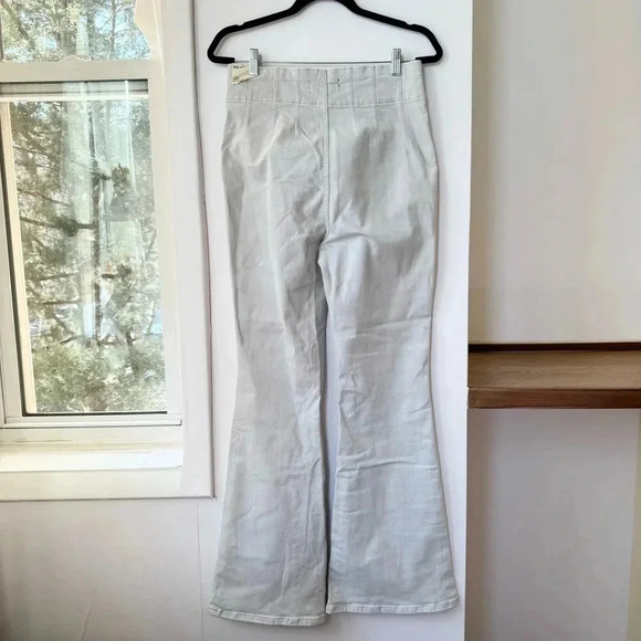 New Free People Jayde Flare Jeans High Rise We The Free Light Sea Wash Gray 31 - Picture 9 of 14